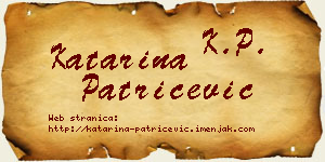 Katarina Patričević vizit kartica